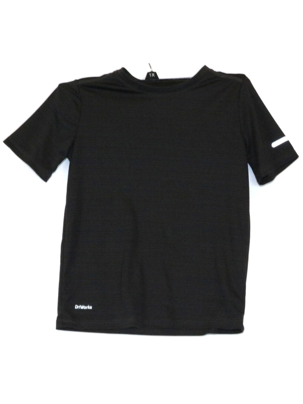Boys Tee Shirt SOLID BLACK Athletic DRI-WORKS Textured Breathable M (8)